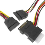 Câble duplicateur de connecteur d'alimentation sata 15P-M + molex vers 2 x sata 15P-F 90 cm