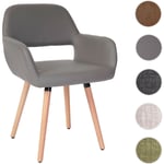 Chaise de salle à manger Altena II, fauteuil, design rétro des années 50 - similicuir, taupe