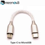 Couleur USB-C à Microusb Câble Lightning Vers DAC OTG, 8 C¿urs en cuivré monocristallin, Cordon Vers en Argent Pur Pour iPhone 12 Pro Max 11 xs