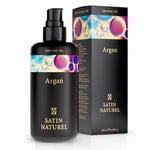 Argan Oil for Hair Skin and Nails 200ml - Natural Moisturiser - Organic Hair Growth Oil for Healthy Hydrated Hair - Natural Hair Oil for Women and Men - Massage Oil - Beard Oil – Satin Naturel