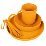 Delta Camp Set (Bowl, Plate, Mug, Cutlery) Color: naranja