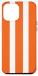 Coque pour iPhone 14 Plus Rayures orange vif et blanches, rayures, esthétique