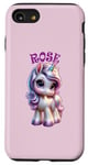 Coque pour iPhone SE (2020) / 7 / 8 Motif licorne mignon pour filles avec nom rose