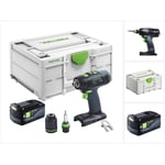 T 18+3 Basic Perceuse-visseuse sans fil 18 v 50 Nm Brushless + 1x batterie 5,0 Ah + Systainer - sans chargeur - Festool