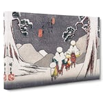 Big Box Art Oi Station by Utagawa Hiroshige Painting Canvas Wall Art Framed Picture Print, 30 x 20 Inch (76 x 50 cm), White, Grey, Black, Cream