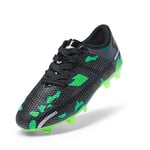 DREAM PAIRS Kids Chaussures de Football pour Enfants Durable Chaussures à Crampons avec Laçage latéral pour Garçons Confortable Noir/Vert SDSO2301K Taille 37.5