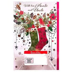 Simon Elvin With Love Auntie And Uncle Stocking Christmas Card (Pack of 6)