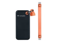 Verbatim Pocket - Ssd - 2 Tb - Nyckelring Med Kabelkoppling - Extern (Portabel) - M.2 - Usb 3.2 Gen 2 (Usb-C Kontakt) - Svart/Orange