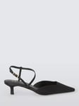 John Lewis Carnation Minimal Slingback Open Court Shoes, Black