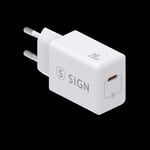 SIGN Väggladdare USB-C PD, 20W - Vit