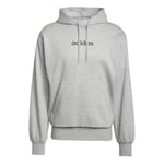 adidas Homme Essentials Linear Fleece Hoodie, Medium Grey Heather/Black, XXL