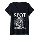 Womens Spot the Difference Leopard V-Neck T-Shirt