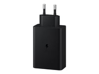 Samsung EP-T6530 - Strömadapter - 65 Watt - 3 A - SFC 2.0, PD 3.0 - 3 utdatakontakter (2 x USB-C, USB) - svart