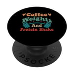 Poids de café vintage et shake protéiné drôle sarcastique gym PopSockets PopGrip Adhésif