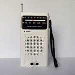 Bärbar radioradiostation Transistor Pocket Radio Liten FM AM-radio och högtalare (White)