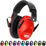 Casque Anti Bruit Enfant, SNR 27dB Enfant Facilement Réglable Pliable Cache-Oreilles pour Dormir étudier Tirer pour l`Autisme Feux d`Artifice Concert Bandeau Rot