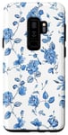 Coque pour Galaxy S9+ Sans couture Vintage Farmhouse Blue Desing lover bleu