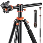 K&F Concept 94 Inch Camera Tripod 4 Section Ultra High Aluminum Professional Detachable Monopod Horizontal Tripod with 360 Degree Ball Head Quick Release Plate for DSLR SLR Camera T254A8+BH-28L