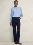 Hobbs Carrie Pleat Sleeve Top, Powder Blue