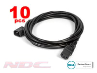 10 x NEW Dell 4m Server Rack Power Cord/Kettle Extension Cable/Lead (C13 - C14)