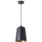 Paco Home - Suspension Salon Lampe Suspendue Table Cuisine Abat-Jour Design Industriel Lampe à suspension - Noir, Laiton (Ø19.5 cm)