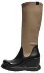 Fly London Women's GLIN129FLY Knee High Boot, Black/Taupe, 2.5 UK