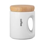 GALICJA RONNIE Boîte à café en céramique hermétique - Boîte à café pour café moulu - Boîte de rangement pour grains de café - Boîte de rangement pour grains de café - Blanc 650 ml