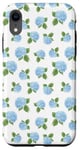 iPhone XR Preppy Coquette Hydrangeas and Bows in Pastel Blue Case