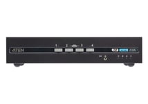 Aten Secure Cs1144dp4 - Omkopplare För Tangentbord/Video/Mus/Ljud - Displayport, Dual Display, Psd Pp V4.0 Compliant, Usb - 4 X Kvm/Ljud - 1 Lokal Användare - Skrivbordsmodell