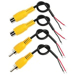 RIIEYOCA 2Pairs RCA Audio Cable,RCA Cable Sockets to Bare Wire Ends,Stereo Auxiliary Cable Repair Cable,15 cm(2 x RCA Plugs,2 x RCA Sockets, Yellow)