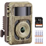 K&F Concept 48MP 4K Caméra de Chasse, trailcamera Caméra de Piste capteur de Mouvement Grand Angle de 120° Temps de déclenchement 0,2s Caméra de Jeu sans Lueur 940nm avec 64G 8Batterie