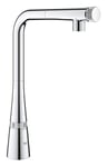 GROHE Zedra Smartcontrol Kitchen Tap High L-Shape Tap with Pull-Out Spray Head, 140° Swivel Range, Chrome Finish Water-Saving 31593002