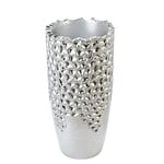 Casablanca - Pot de Fleurs d'intérieur - en Poly argenté - avec Pot/Insert Ø 28 cm - Hauteur du Pot 70 cm