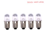 5st E10 LED-lampa DC 3V 4,5V Instrument Glödlampa Indikatorlampa Fla warm white DC4.5V