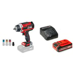 Einhell Professional Boulonneuse sans fil IMPAXXO 18/400 Power X-Change (18 V, 400 Nm, engrenage à 3 vitesses, moteur sans charbon) avec Chargeur et Batterie 4,0Ah PLUS