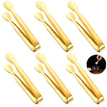 Pince a Sucre Glace Mini 6pcs Pinces à Sucre en Acier Inoxydable Pince à Glaçons Pince à Sucre en Morceaux Pince à Glaçons Doré Pince Bonbon Pince à Servir pour Mariage Fête Buffet Bar Cuisine Bbq