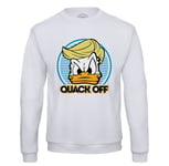 Sweat Shirt Homme Donald Trump - Quack Off Parodie Film Président Anime