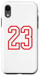 iPhone XR Number #23 White Red Sport Varsity Number Case