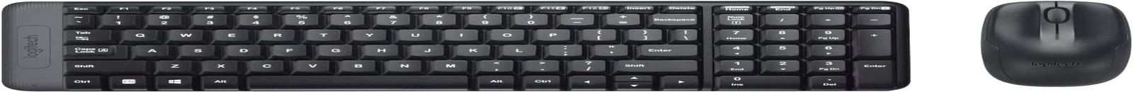 Logitech MK220 Compact Wireless Keyboard and Mouse Combo for Windows, 2.4 Ghz Wi