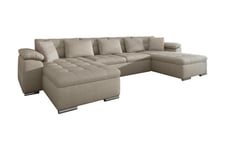 Bäddsoffa Dubbeldivan Orduna 4-sits 315x130 cm U-formad - Beige divan