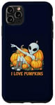 Coque pour iPhone 11 Pro Max I Love Pumpkins Funny Alien Pumpkin Halloween Humour