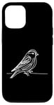 Coque pour iPhone 12/12 Pro Line Art Oiseau et Ornithologue Pin Siskin