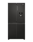 HAIER HCR7818DWPT Réfrigérateur 4 Portes 467 LT No Frost Distributeur Noir CL.D