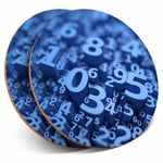 2 x Coasters - Blue Number Art Maths Physics Home Gift #12331