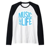 Music Is My Life Sounds Listening Melody Beats Vibes Lover Raglan Baseball Tee