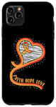 Coque pour iPhone 11 Pro Max Faith Hope Love Ruban orange pour sensibilisation à la leucémie et au cancer