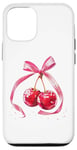 Coque pour iPhone 14 Rose Bow Coquette Esthétique Y2K Cerise Fille Femme