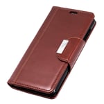 Classic Simple Phone Case Leather Multifunctional Card Slot Wallet Purse Phone Cover Iron Buckle Flip Protective Shell for Xiaomi Mi 8 (Brown)