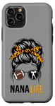 iPhone 11 Pro Nana Life Messy Bun Hair Funny Football Cheer Nana Granny Case