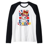 London Souvenirs Idea Kids & Jack Russell Dog Memorabilia Raglan Baseball Tee